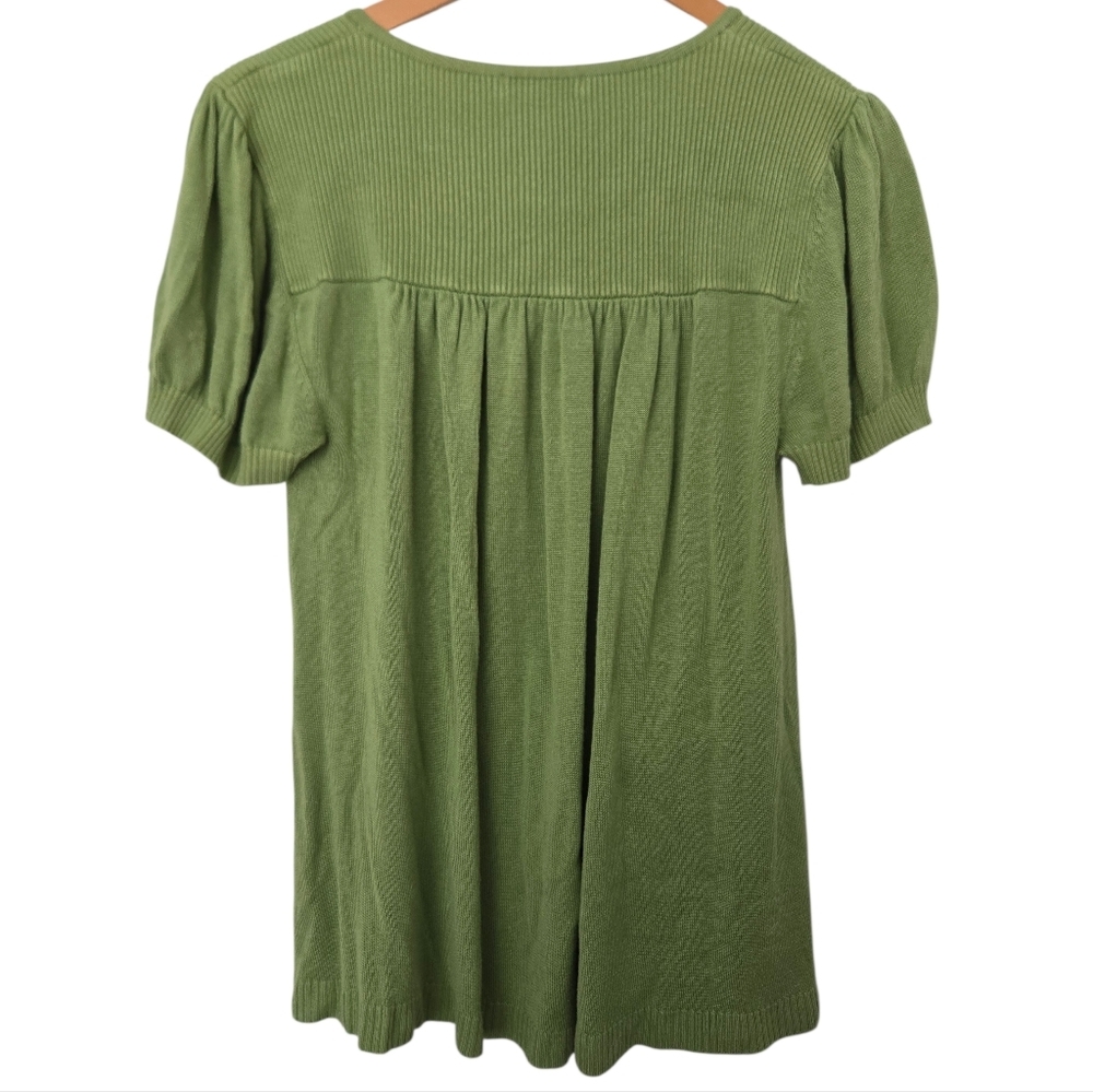 dressbarn Olive Green Short Sleeve Blouse Size 1X - Picture 4 of 4